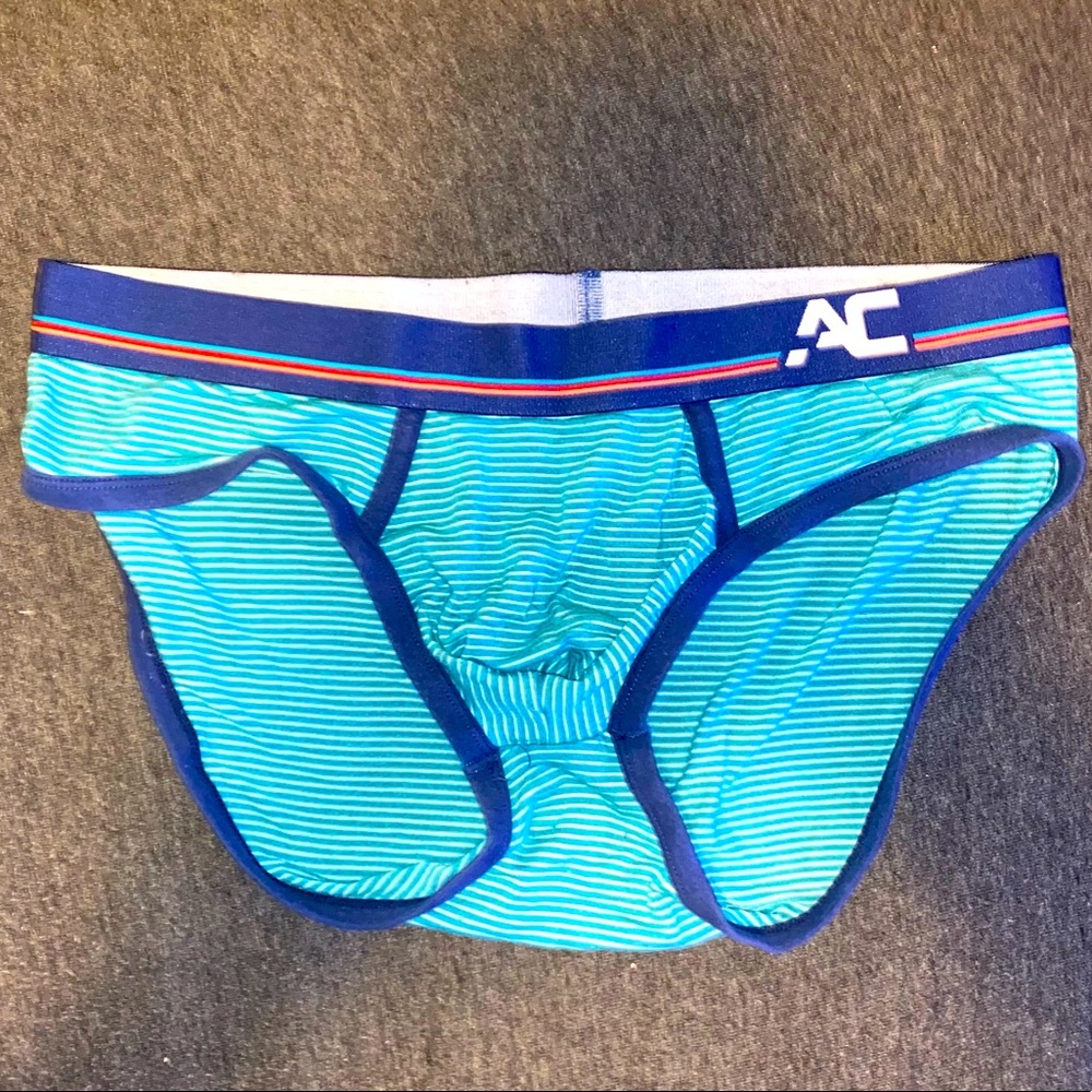 Andrew Christian Striped Teal Brief